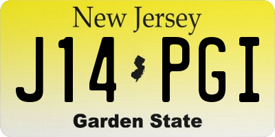 NJ license plate J14PGI