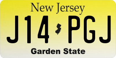 NJ license plate J14PGJ