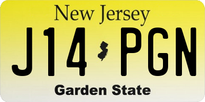 NJ license plate J14PGN