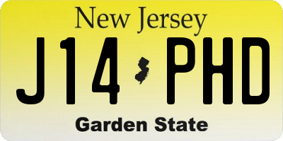 NJ license plate J14PHD