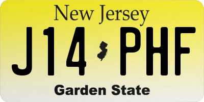 NJ license plate J14PHF