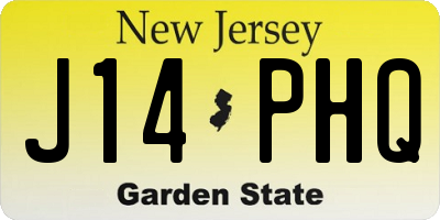 NJ license plate J14PHQ