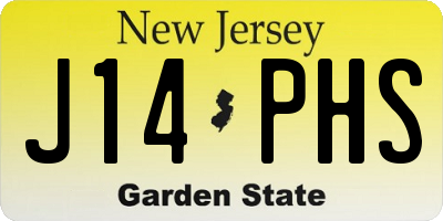 NJ license plate J14PHS