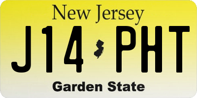 NJ license plate J14PHT
