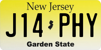 NJ license plate J14PHY