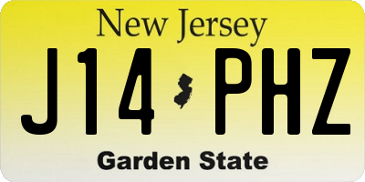 NJ license plate J14PHZ