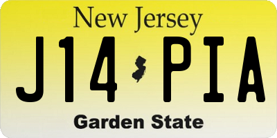 NJ license plate J14PIA