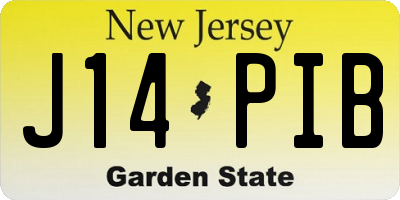 NJ license plate J14PIB