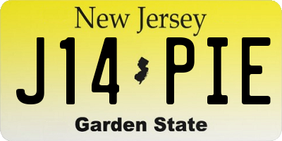 NJ license plate J14PIE