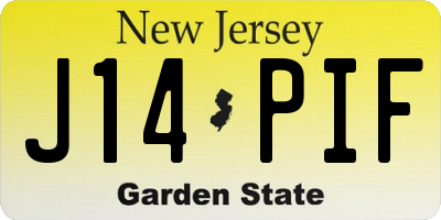 NJ license plate J14PIF