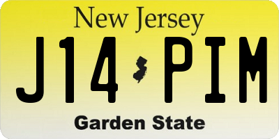 NJ license plate J14PIM
