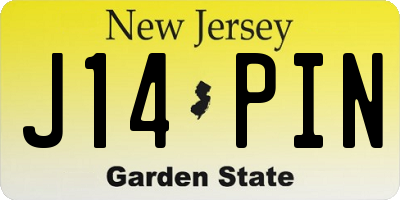 NJ license plate J14PIN