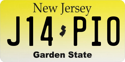 NJ license plate J14PIO