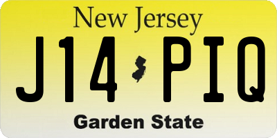 NJ license plate J14PIQ