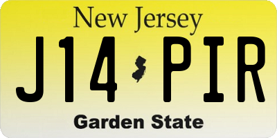 NJ license plate J14PIR