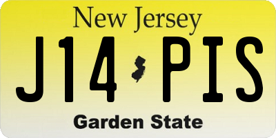 NJ license plate J14PIS