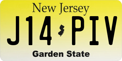 NJ license plate J14PIV