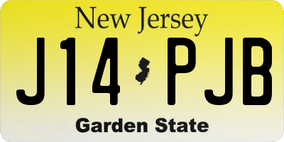 NJ license plate J14PJB