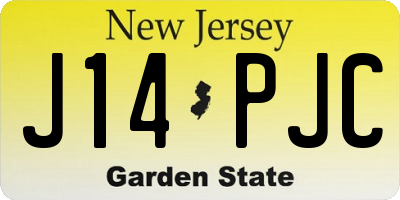 NJ license plate J14PJC