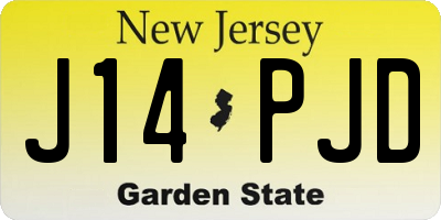 NJ license plate J14PJD