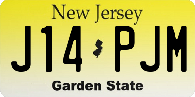 NJ license plate J14PJM