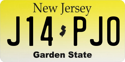 NJ license plate J14PJO