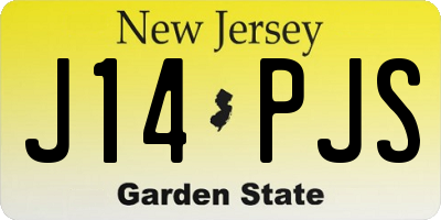 NJ license plate J14PJS