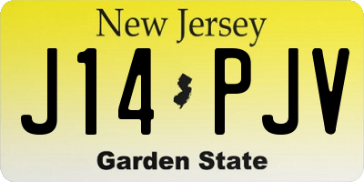 NJ license plate J14PJV