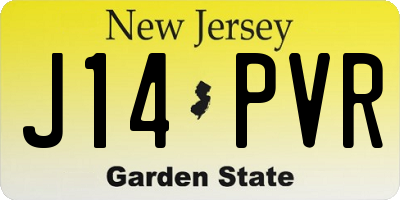 NJ license plate J14PVR