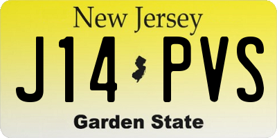 NJ license plate J14PVS