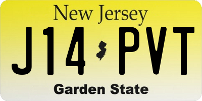 NJ license plate J14PVT