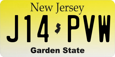 NJ license plate J14PVW