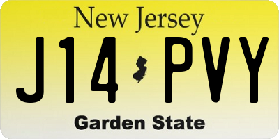NJ license plate J14PVY