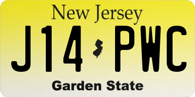 NJ license plate J14PWC