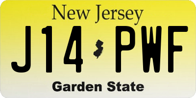 NJ license plate J14PWF