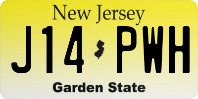 NJ license plate J14PWH