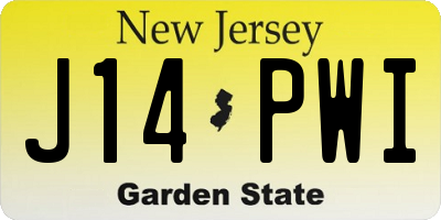 NJ license plate J14PWI