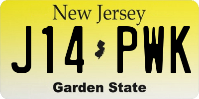 NJ license plate J14PWK