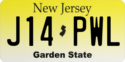 NJ license plate J14PWL