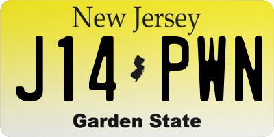 NJ license plate J14PWN