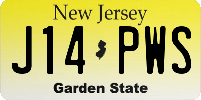 NJ license plate J14PWS