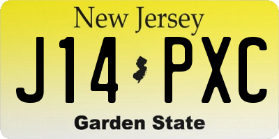NJ license plate J14PXC