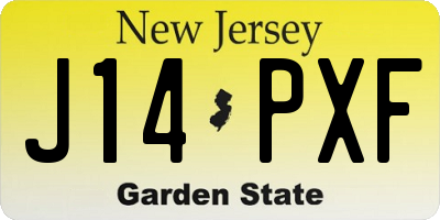 NJ license plate J14PXF