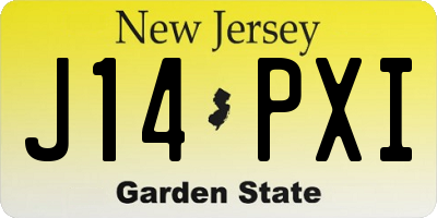 NJ license plate J14PXI