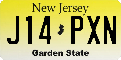 NJ license plate J14PXN