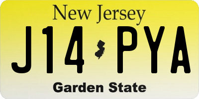 NJ license plate J14PYA