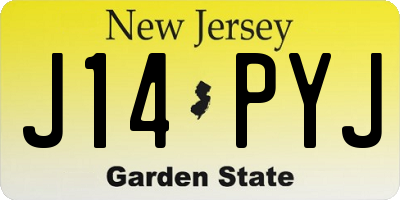 NJ license plate J14PYJ