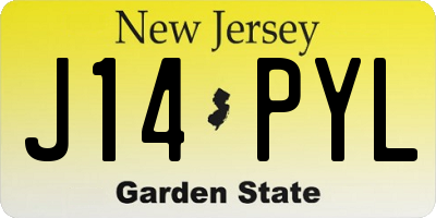 NJ license plate J14PYL