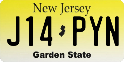 NJ license plate J14PYN