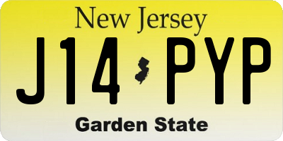 NJ license plate J14PYP